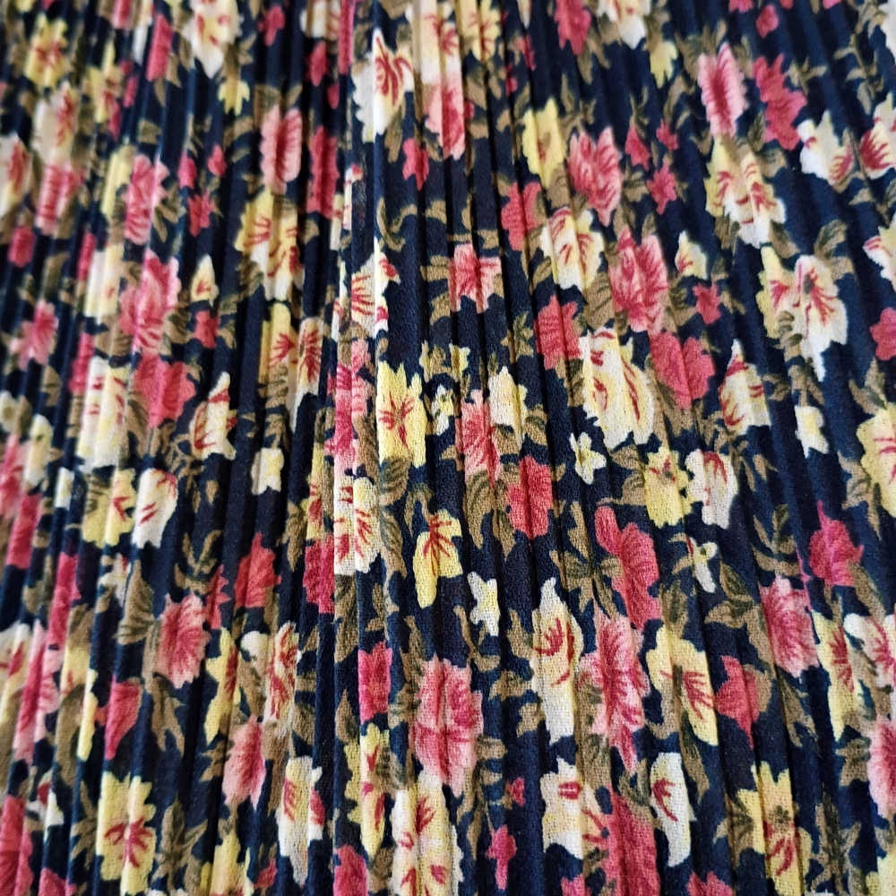 VTG Prophecy by Sag Harbor Floral Pleated Long Skirt Elastic Waist Size Large - Picture 5 of 6
